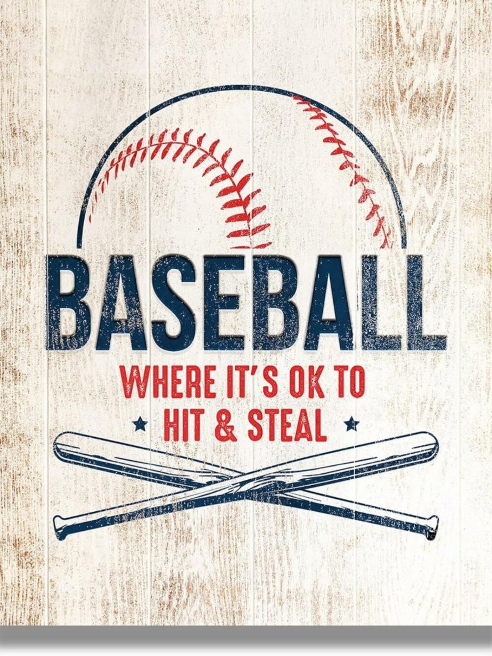 Baseball Wall Art Canvas 16x20 - Ready to Hang Decor for Boys Room, Game Room